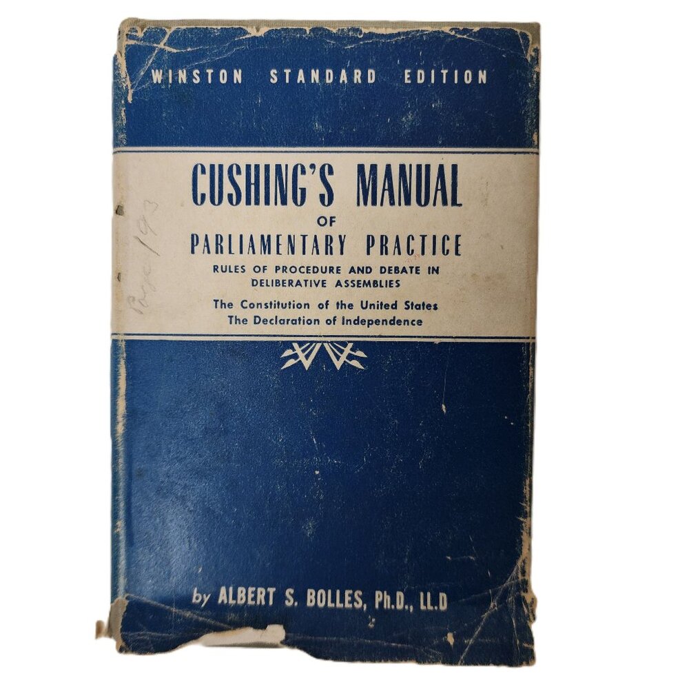 Cushing's Manual of Parliamentary Practice 1935 HC by Cushing & Bolles